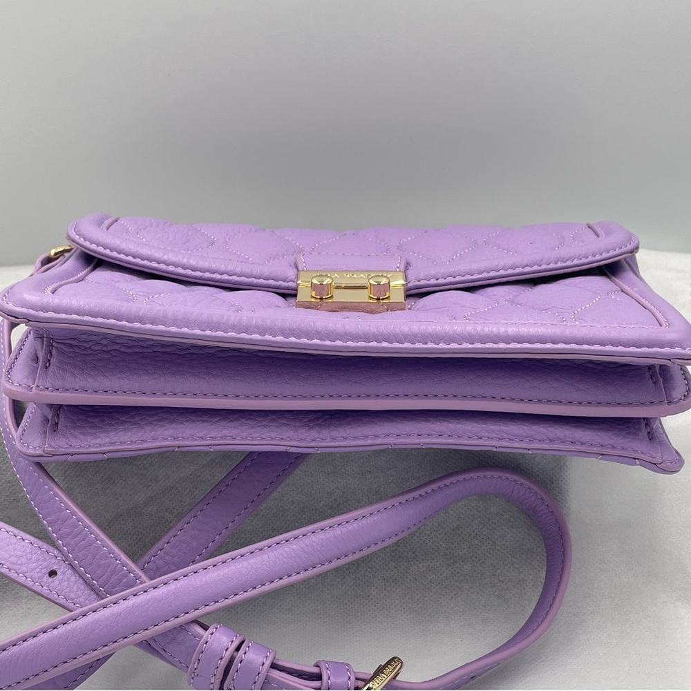 Vera Bradley Lavender Quilted leather Crossbody Bag adjustable strap. Used. - Picture 8 of 14